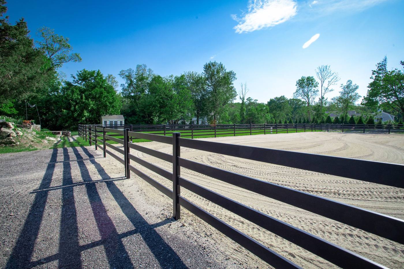 Buckley Fence casting long afternoon shadows